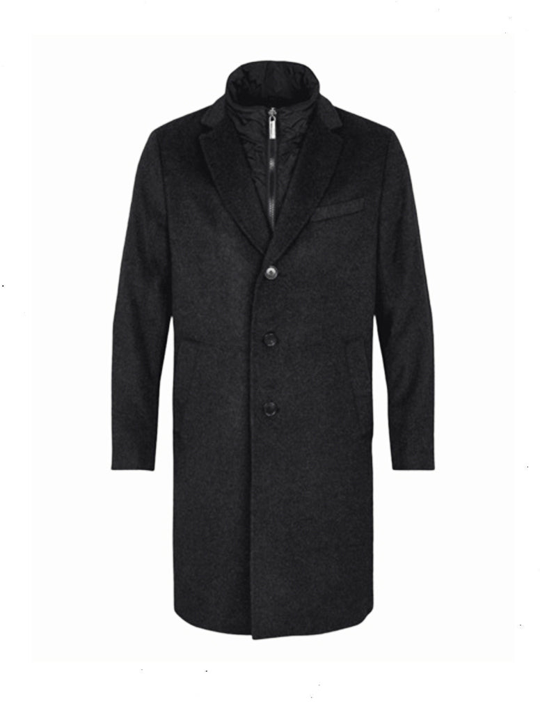 CASHMERE OVERCOAT WITH INSERT - SAND