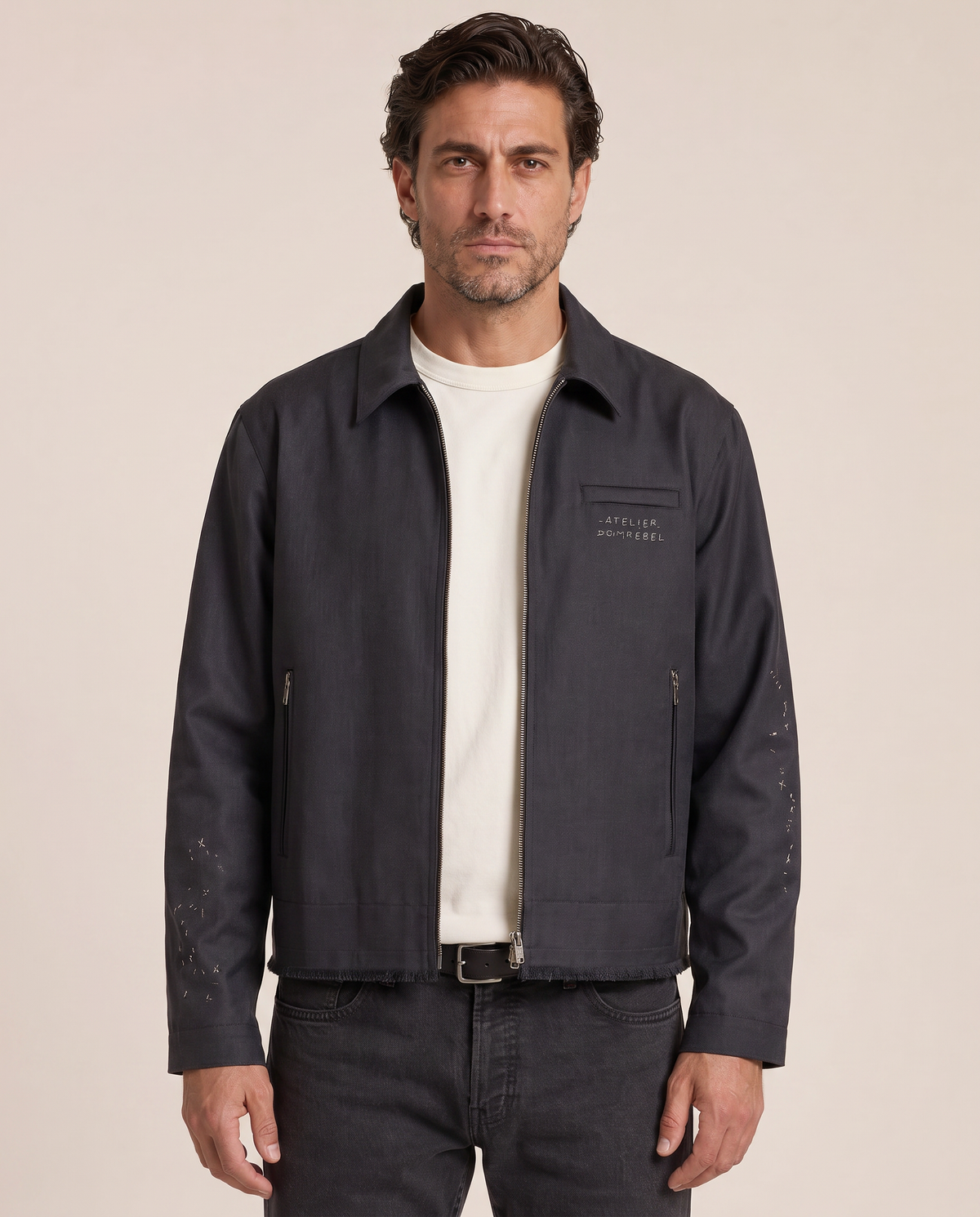 BACKSTAGE WOOL JACKET - DOM REBEL – BLACK - Hero Front
