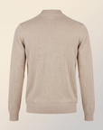 FERRANTE ESSENTIAL GARMENT-DYED MERINO MOCK NECK – LIGHT SANDY BEIGE - Ghost Mannequin Back