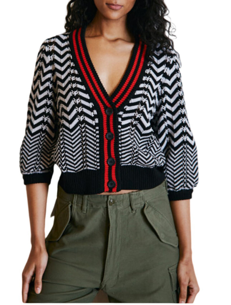 Chevron Stitch Cardi - AUTUMN CASHMERE