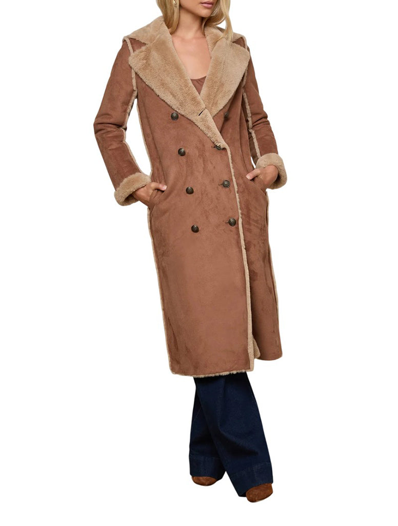 Citron Fur Maxi Coat - L'AGENCE