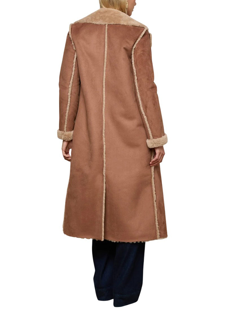 Citron Fur Maxi Coat - L'AGENCE