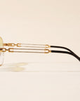 Vintage Frames Detroit Player XL Double Rope Edition 18KT Two-Tone Gold – Clear Flash Gold – YELLOW / WHITE GOLD / CLEAR FLASH GOLD - Side profile