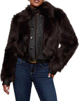 Claira Faux Fur Leather Trim Jacket - L'AGENCE