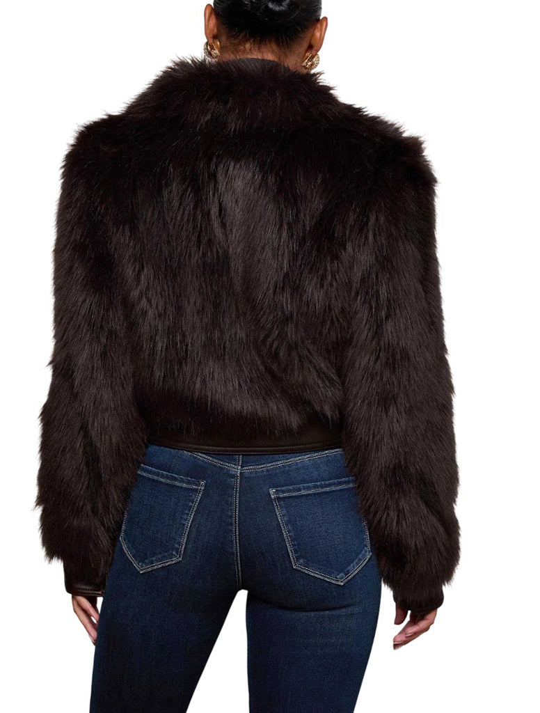 Claira Faux Fur Leather Trim Jacket - L'AGENCE
