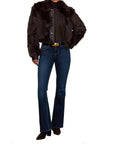 Claira Faux Fur Leather Trim Jacket - L'AGENCE