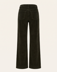 L’AGENCE Scottie Corduroy Pant – ARMY - Ghost Mannequin Back