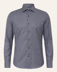 GORDON SC VIRGIN WOOL SHIRT – BLUE GREY MELANGE - Ghost Front