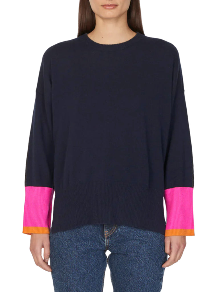 Colour Blocked Relaxed Crew - AUTUMN CASHMERE