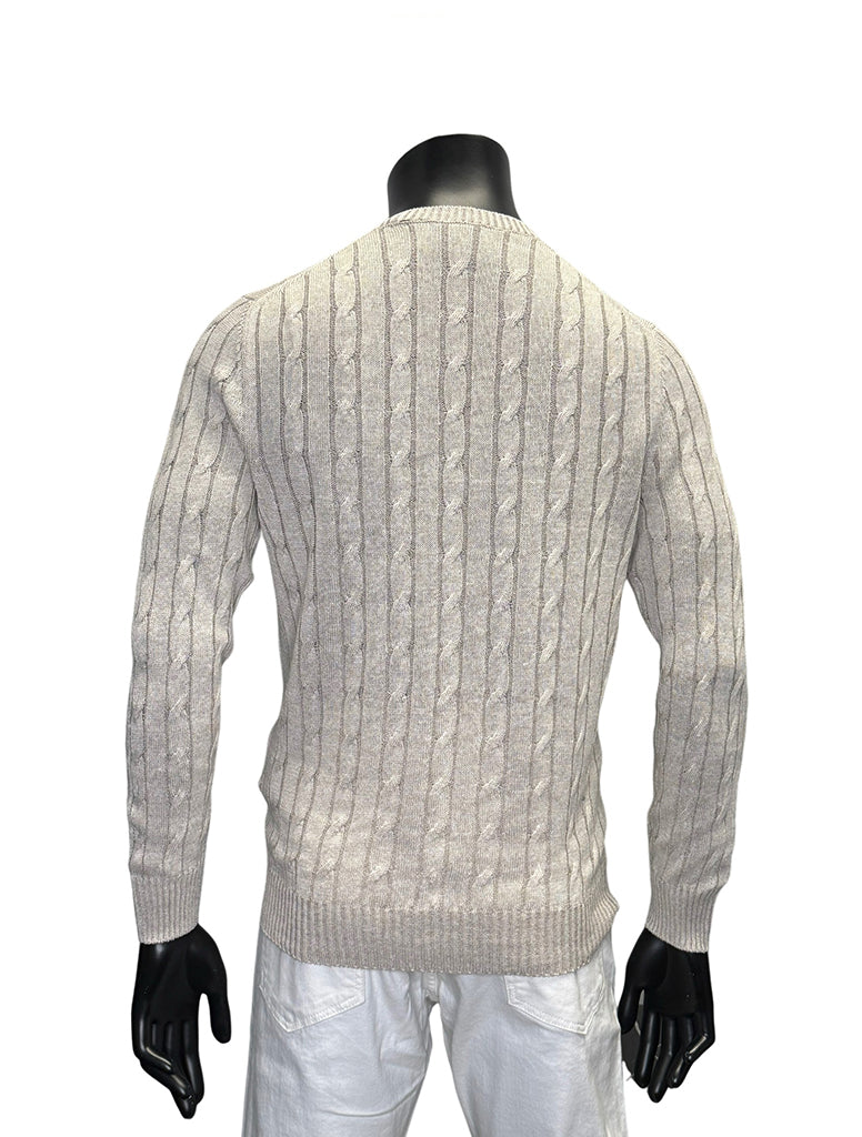COTTON LINEN CABLE KNIT - GRAN SASSO