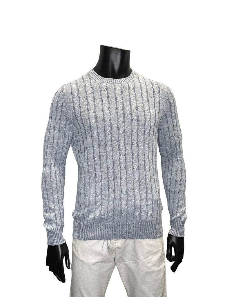 COTTON LINEN CABLE KNIT - GRAN SASSO