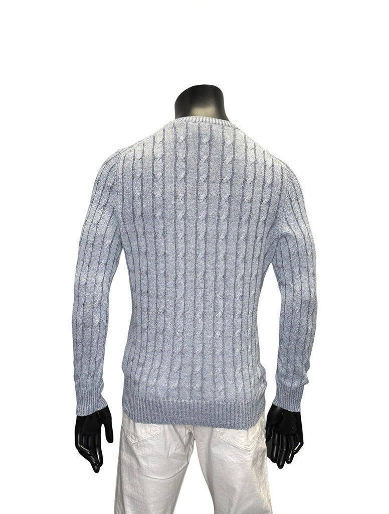 COTTON LINEN CABLE KNIT - GRAN SASSO