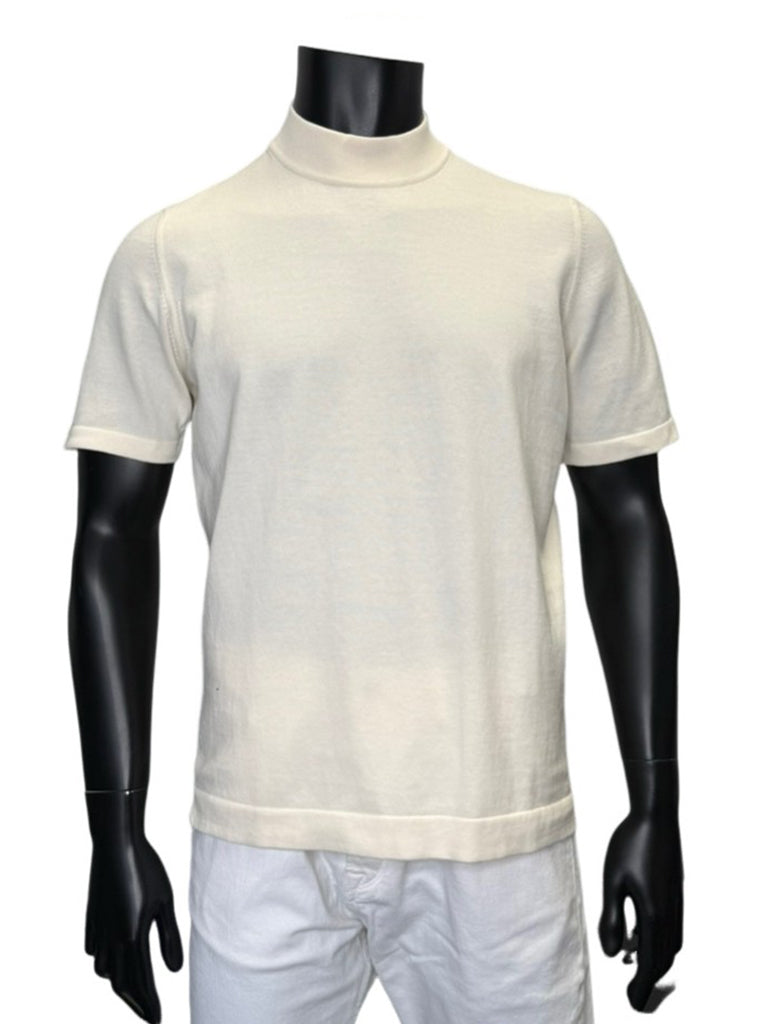 COTTON MOCK NECK T-SHIRT - GRAN SASSO