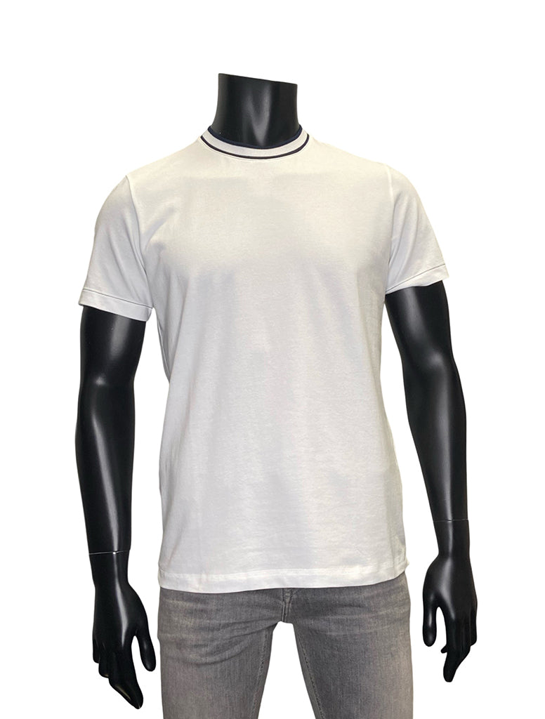 COTTON T-SHIRT WITH CONTRAST TRIM - FERRANTE