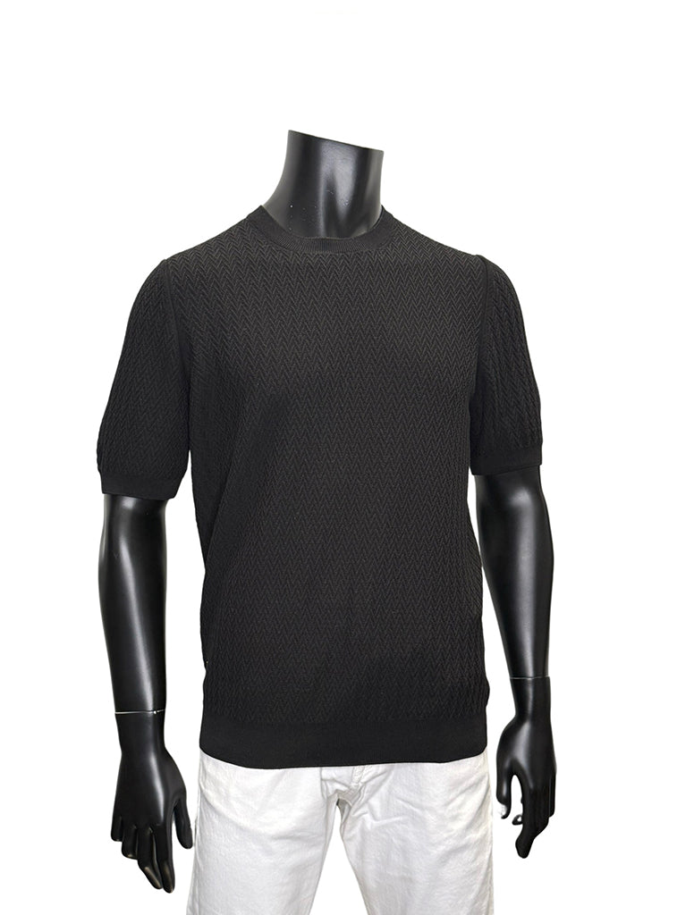 COTTON ZIG ZAG T-SHIRT - GRAN SASSO