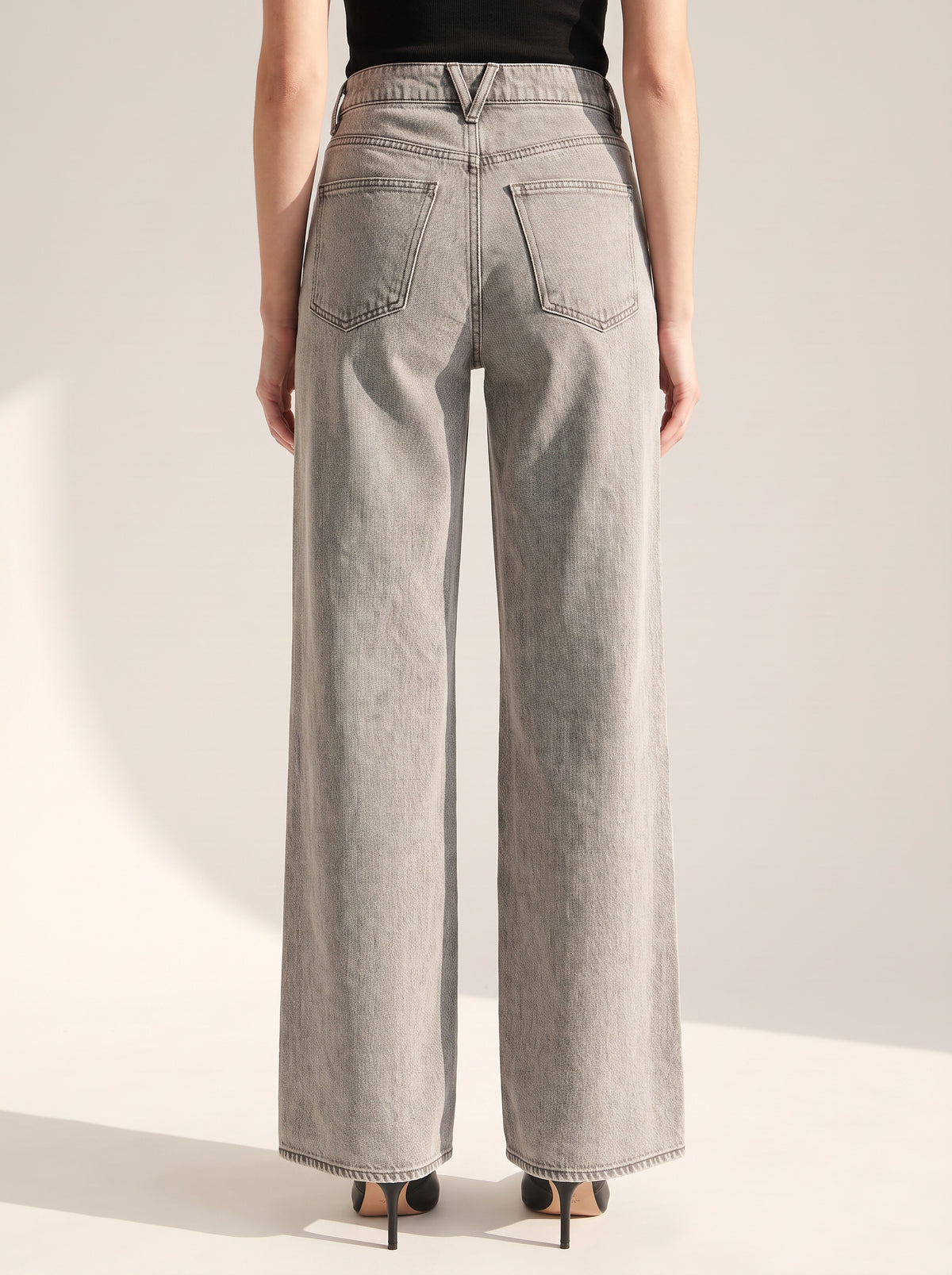 Kasey Mid-Rise Wide-Leg Jean — Backroad Grey – BACKROAD GREY - Hero Back