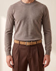 Paolo Vitale Calf Leather Belt — Tan – TAN - Styled Waist Front
