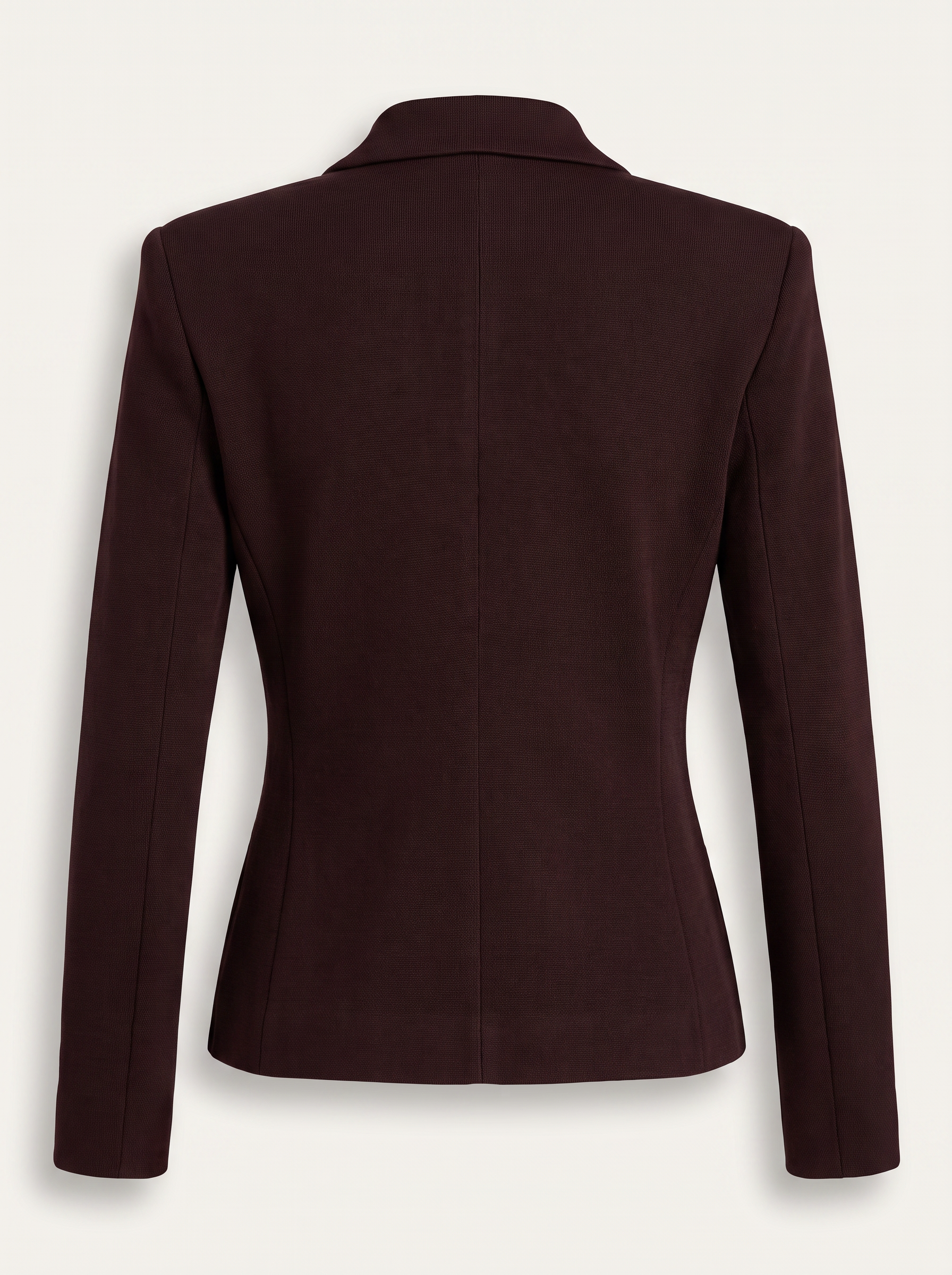 Amelia Knit Blazer – DARK JAVA/GOLD - Ghost Mannequin Back