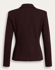 Amelia Knit Blazer – DARK JAVA/GOLD - Ghost Mannequin Back
