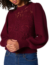 Load image into Gallery viewer, Damira Blouson Crochet Sweater - JOIE

