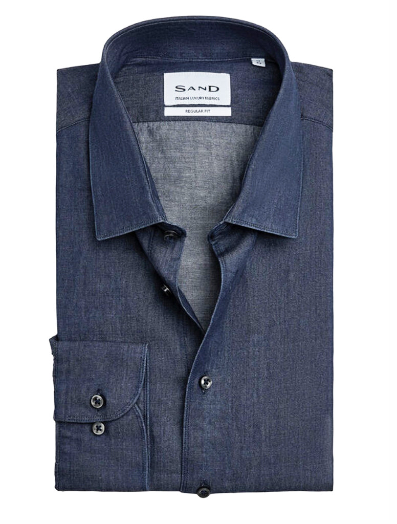 DENIM DRESS SHIRT - SAND