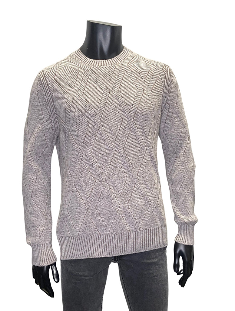 DIAMOND VANISE WOOL CASHMERE CREW - GRAN SASSO