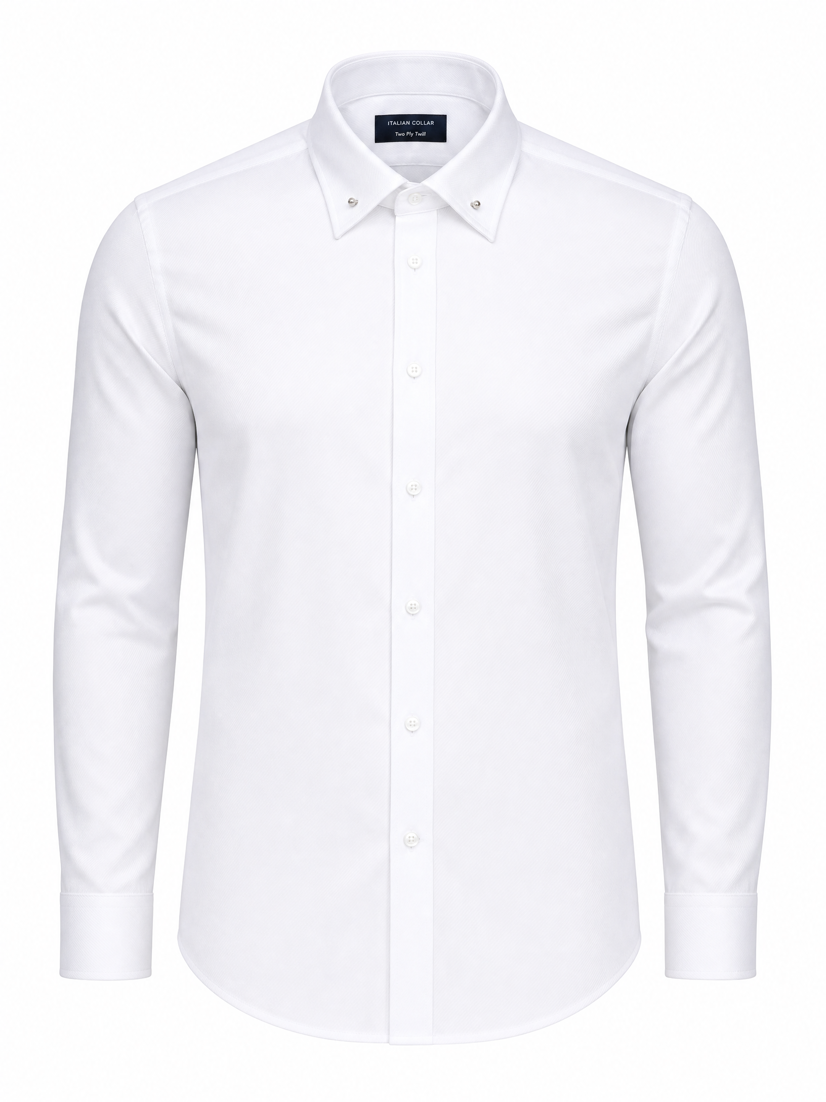 SAND Luxury Italian Dress Shirt – WHITE - Ghost Mannequin Front