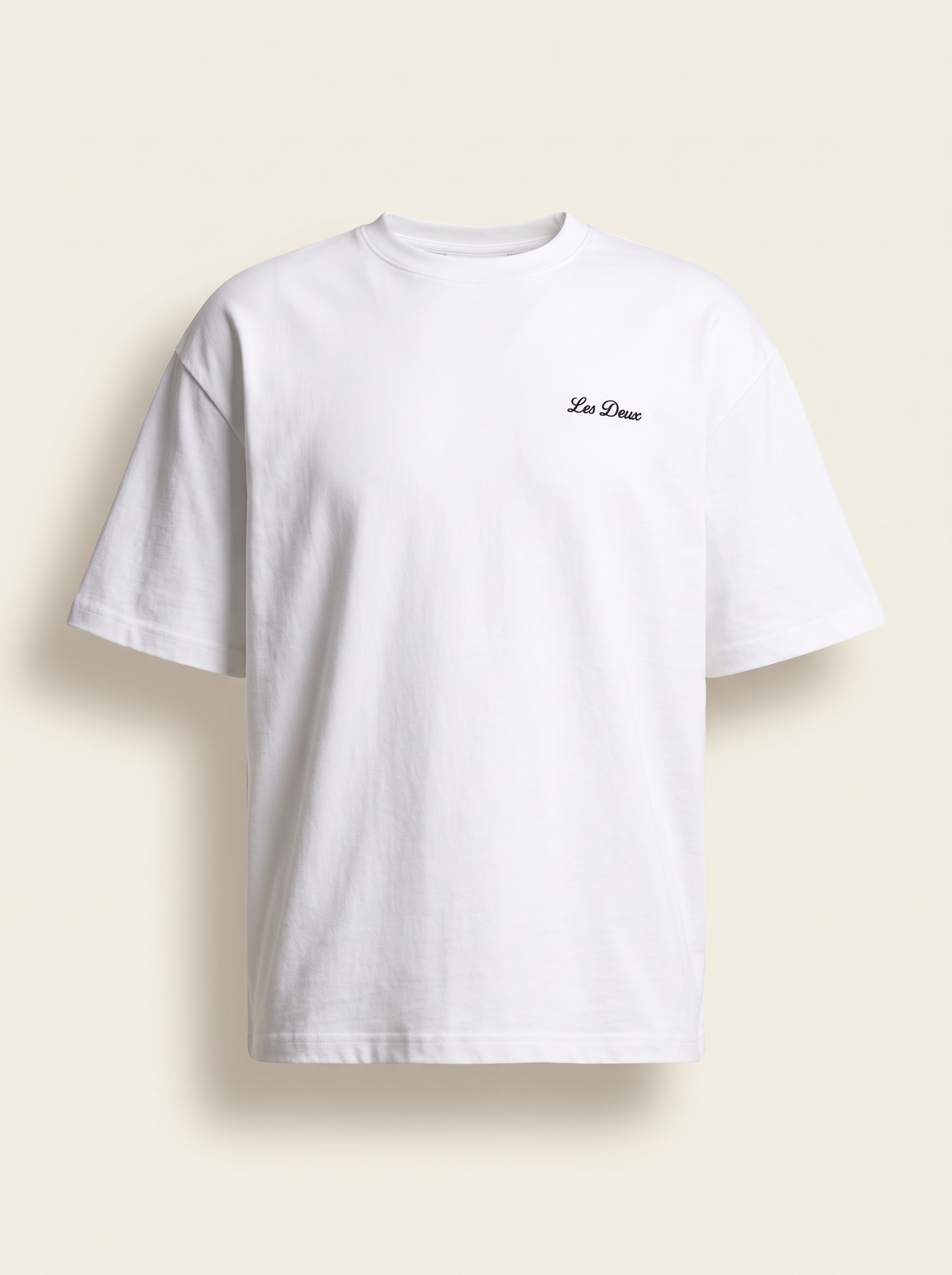 SIGNATURE T-SHIRT - LES DEUX – WHITE/BLACK - Ghost Front