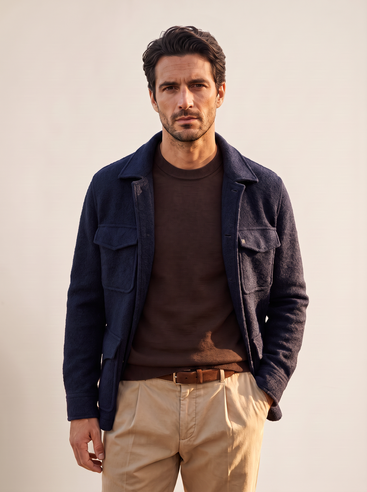 RAINWOOL CREWNECK – CHOCOLATE - Hero Front