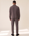 PINSTRIPE COACH JACKET - LES DEUX – SHOPPING BAG BROWN - Full Back Model