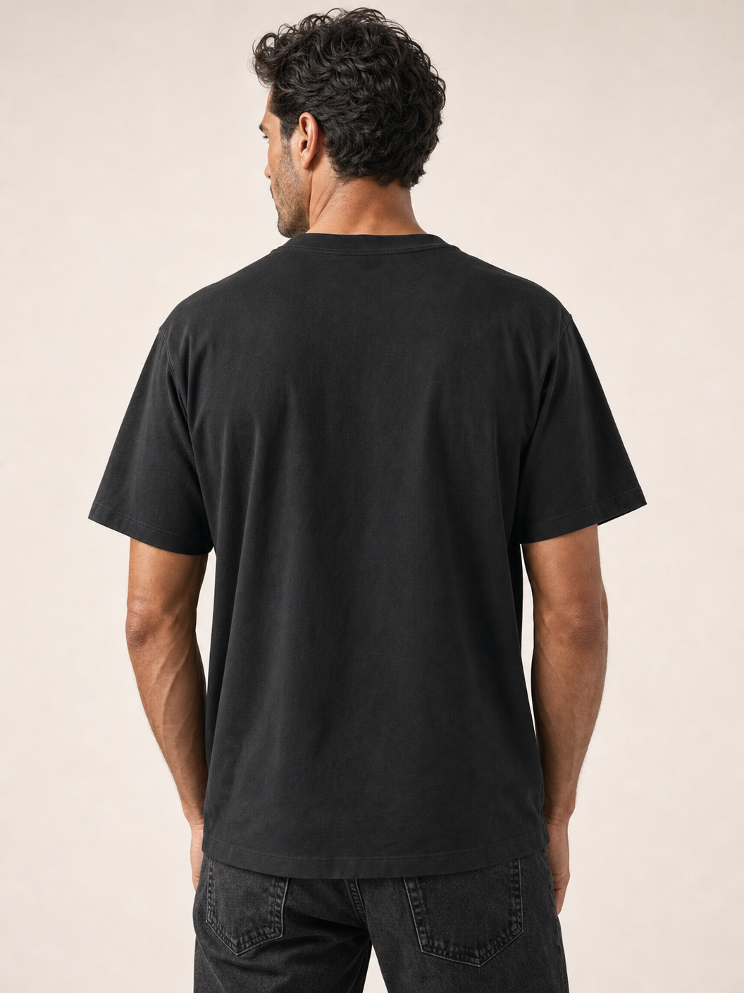 Bastille Silk Printed T-Shirt — Black — Detail Back