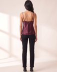L’AGENCE Lexi Silk Camisole – DEEP SANGRIA - Full Back Model