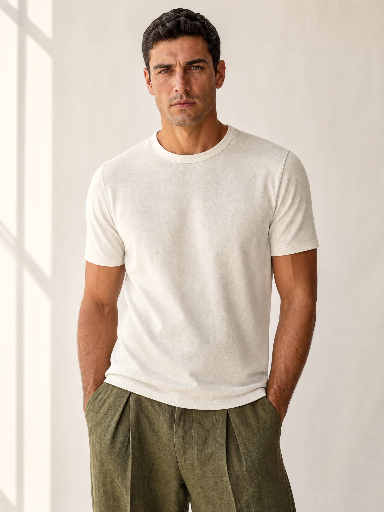 SS Knit T-Shirt Gabriele Pasini – IVORY - Hero Front