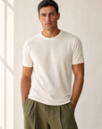 SS Knit T-Shirt Gabriele Pasini – IVORY - Hero Front