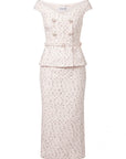 Embellished Boucle Midi Dress - SELF PORTRAIT