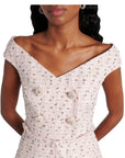 Embellished Boucle Midi Dress - SELF PORTRAIT