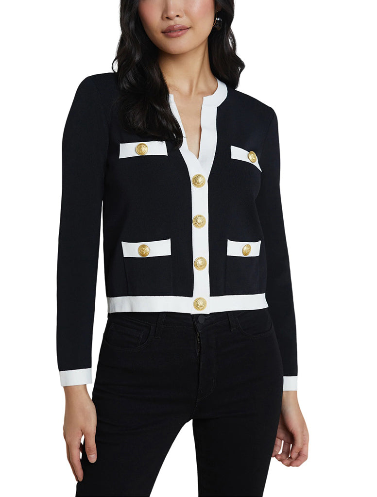 Estefania Contrast Trim Cardigan - LAGENCE