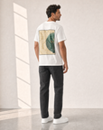 Bastille Damasc Printed T-Shirt Ball — White — On Model Back