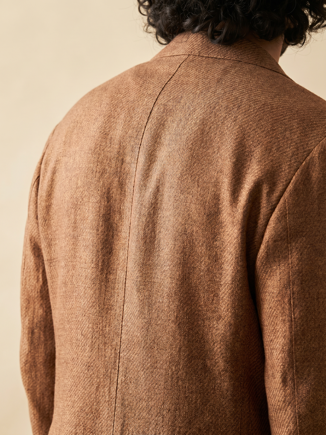 Fugàto Patch Pocket Linen Soft Blazer – Copper - Detail Back