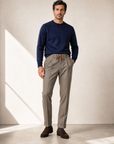 Briglia Isolas Drawstring Dress Pant – BROWN - Full Front Model