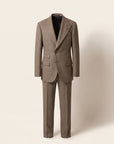 TAUPE MICRO-DOT SINGLE-BREASTED PEAK LAPEL SUIT - GABRIELE PASINI – TAUPE / IVORY - Ghost Front