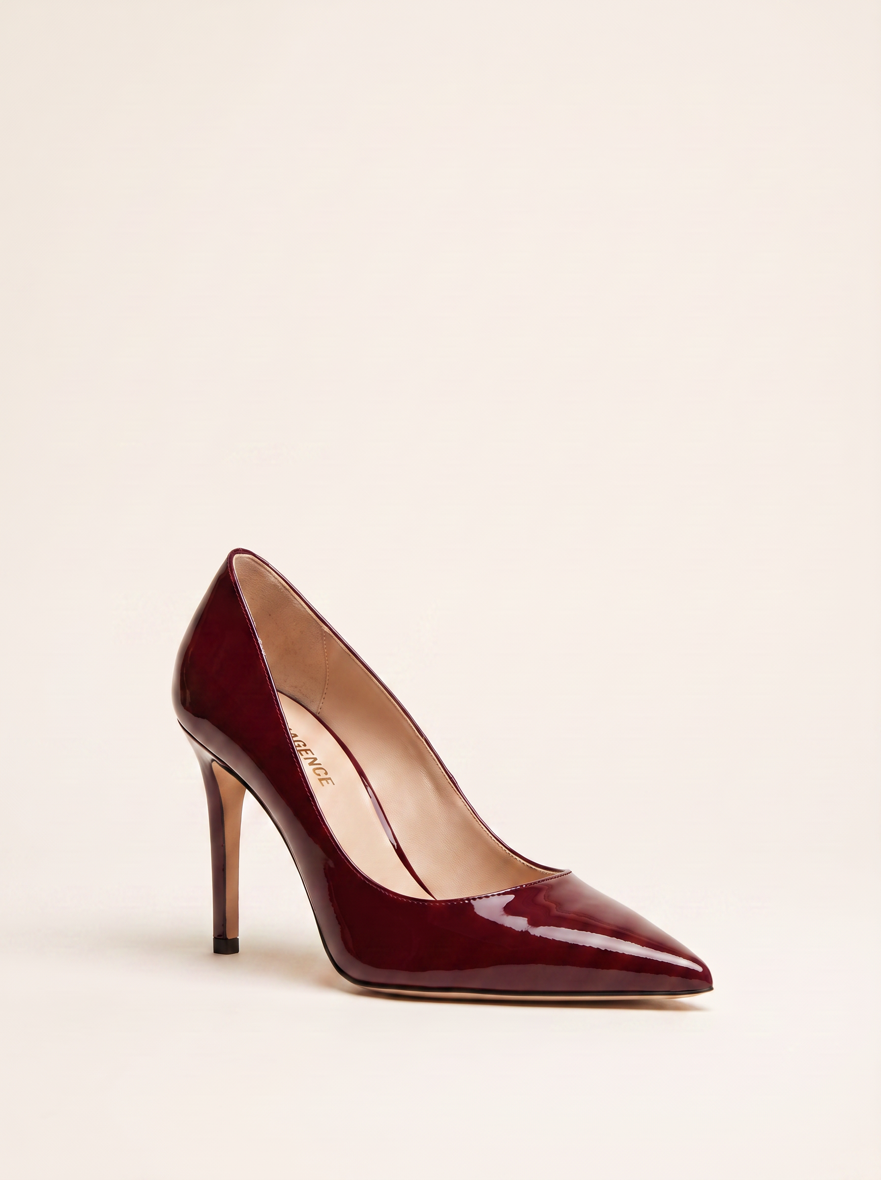 Maelle Leather Pump – WINE PATENT - Side Profile