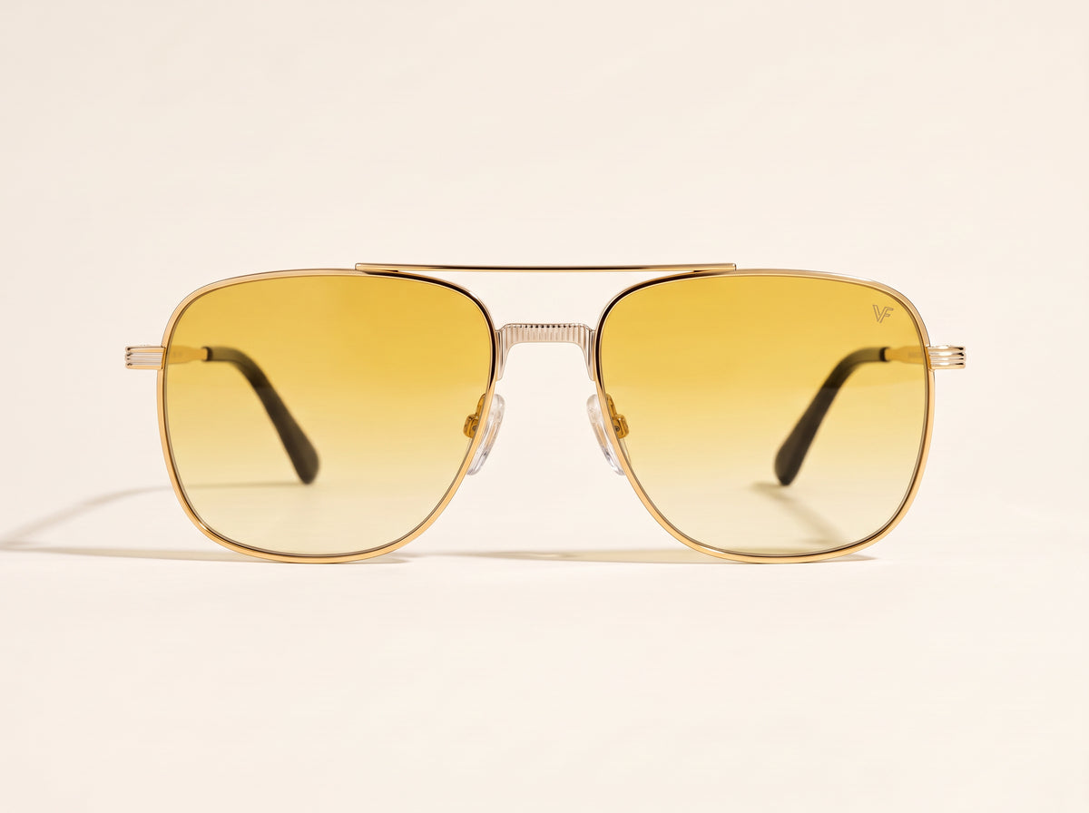 Vintage Frames Bellagio Two-Tone Yellow / White Gold – Photochromatic Light Yellow Gradient – TWO-TONE YELLOW / WHITE GOLD / PHOTOCHROMATIC LIGHT YELLOW GRADIENT - Front hero