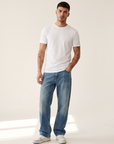 NORREGAARD TONAL T-SHIRT - LES DEUX – WHITE/WHITE - Full Front Model