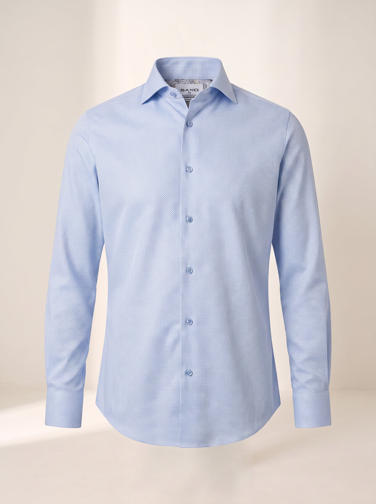 Gordon Textured Shirt – SAND – LIGHT BLUE - Ghost Front
