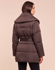 Glacier Shawl Puffer Jacket – DARK JAVA - Hero Back