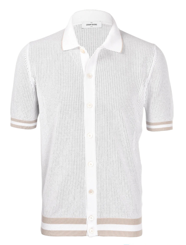 GAUZE FULL BUTTON POLO - GRAN SASSO