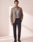 GORDON SC VIRGIN WOOL SHIRT – LIGHT GREY MELANGE - Full Body Front