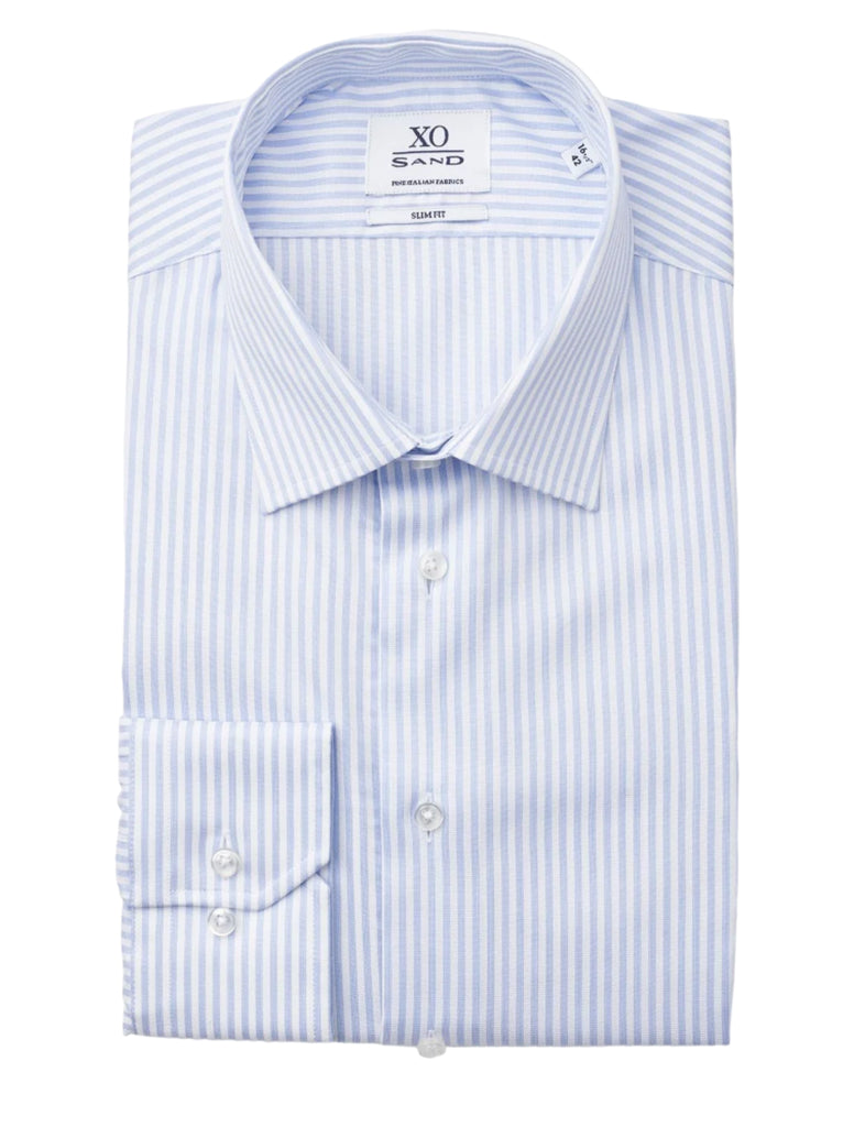GORDON PIN STRIPE DRESS SHIRT - SAND