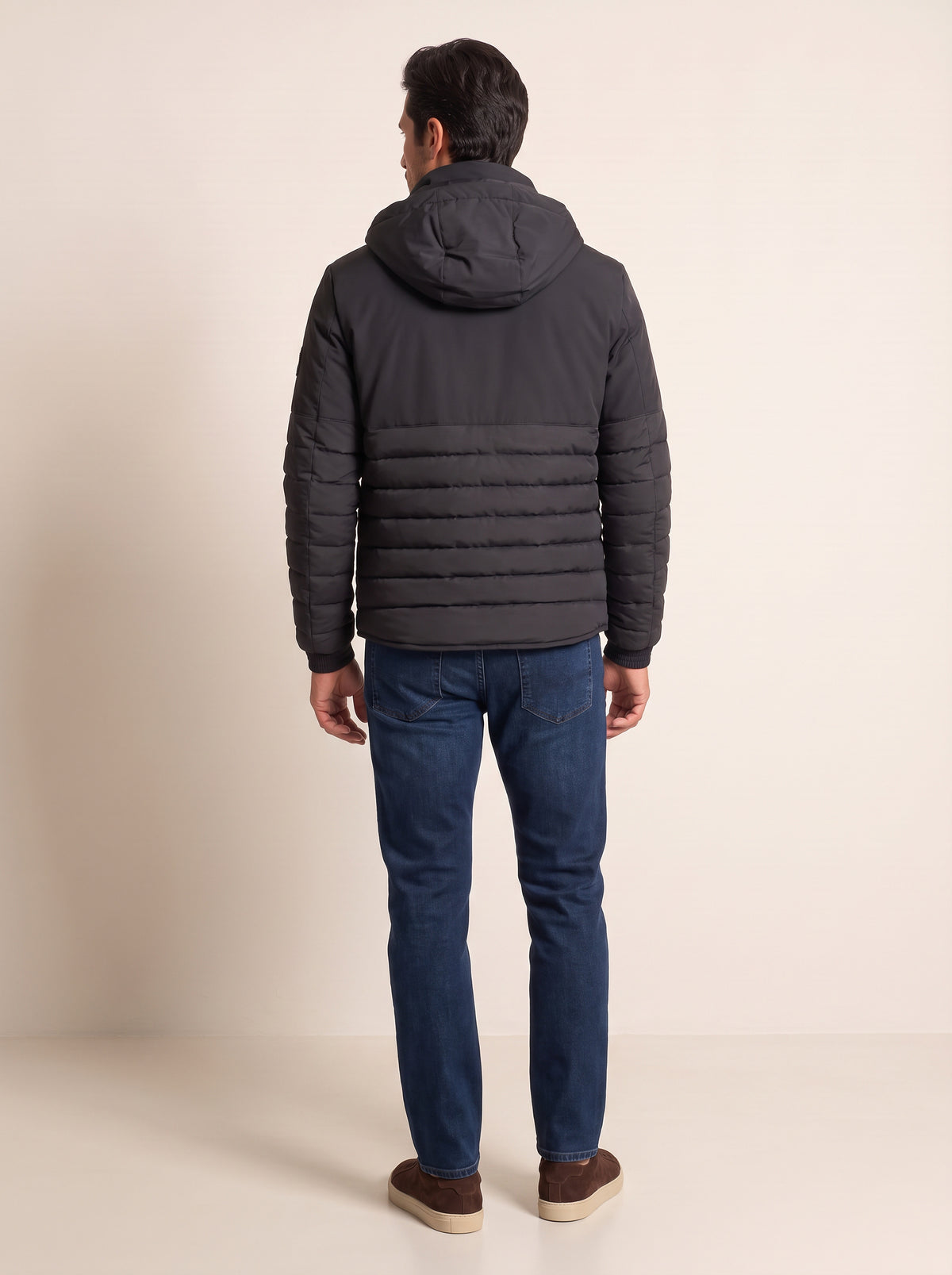 ROVOR Redding Four-Way Stretch Hooded Jacket – BLACK - Full Back Model